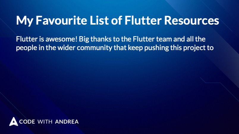 My Favourite List of Flutter Resources