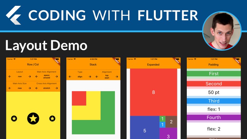 Flutter Layouts Walkthrough: Row, Column, Stack, Expanded, Padding
