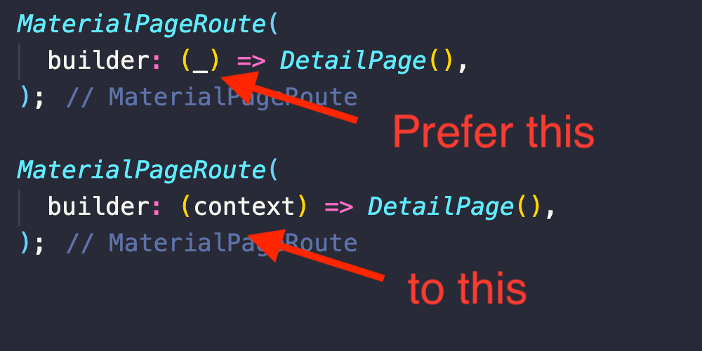 Use underscores for unused function arguments