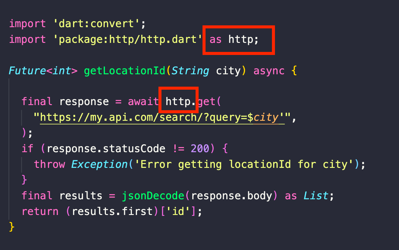 Use "import as" to avoid name collisions with other packages.