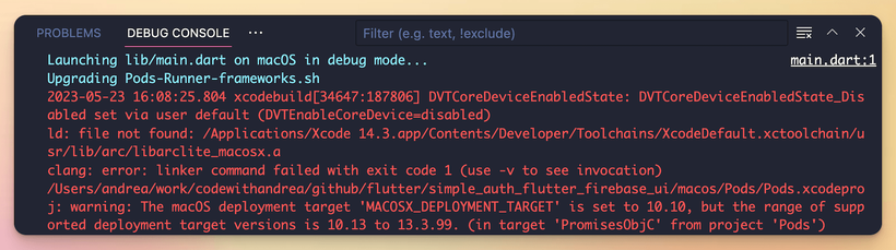 File not found: libarclite_macos.a