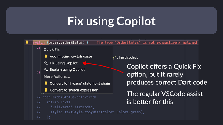 Fix using Copilot