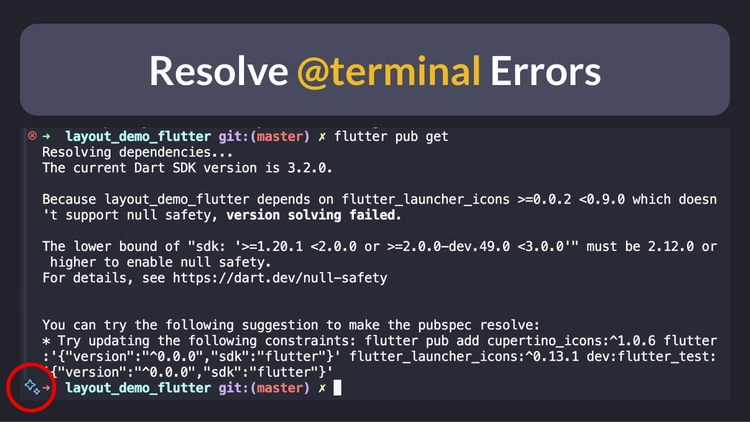 Resolve @terminal Errors