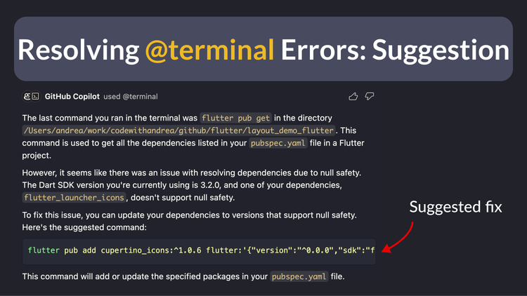 Resolve @terminal Errors: Suggestion