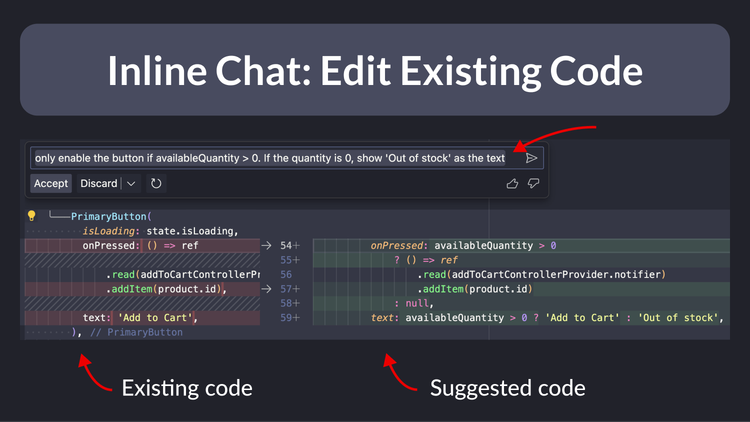 Inline Chat: Edit Existing Code