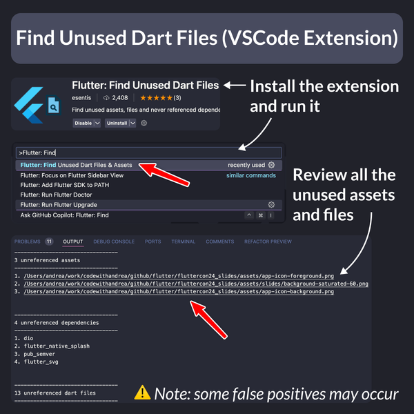 Flutter: Find Unused Dart Files & Assets