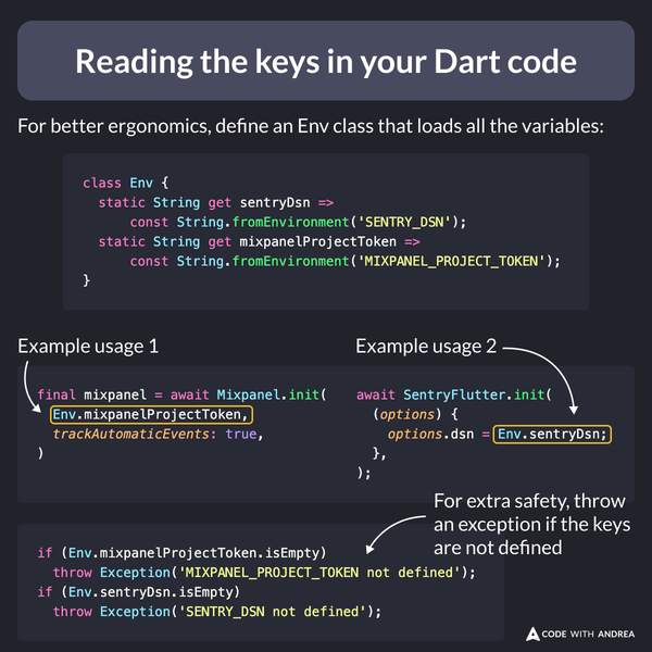 Reading the keys in your Dart code