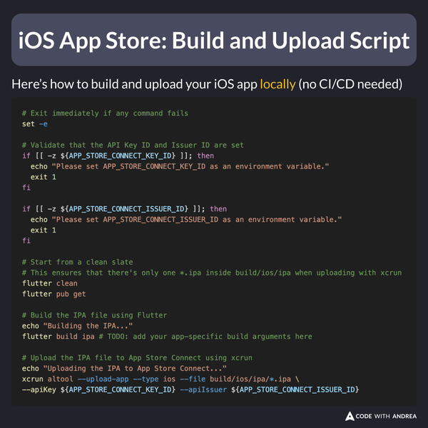 iOS App Store: Build and Upload Script