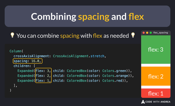 Combining spacing and flex