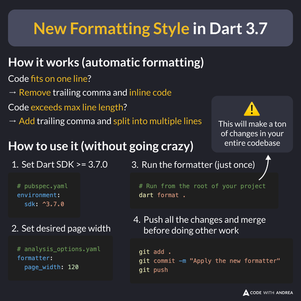 New Formatting Style in Dart 3.7