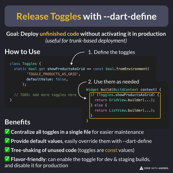 Release Toggles with Dart Defines
