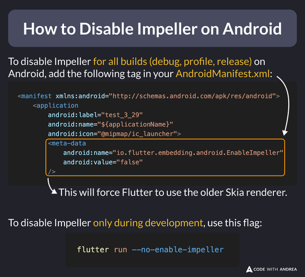 How to disable Impeller on Android