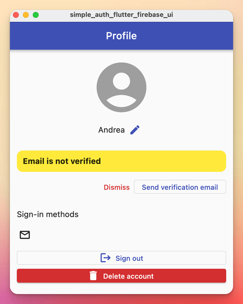 Success! After sign in, we're redirected to the profile page