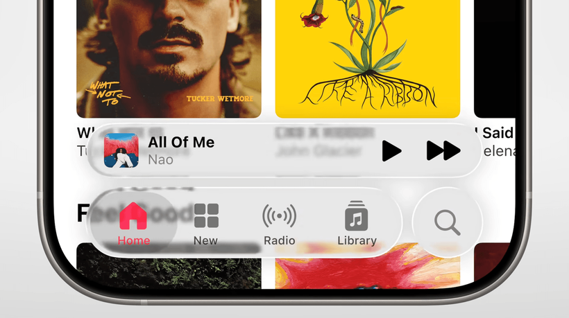 Preview of Apple Liquid Glass on iOS 26 beta 1