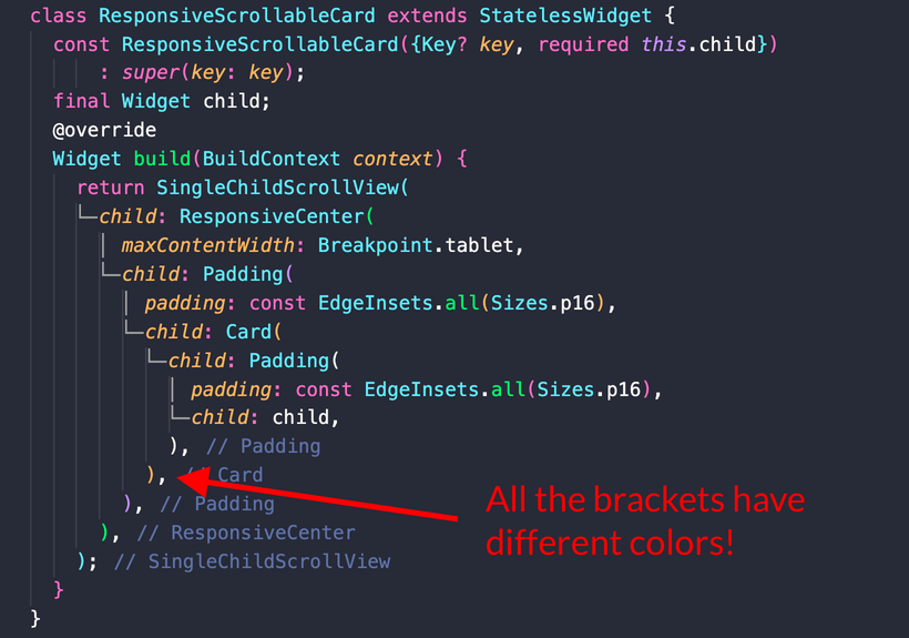 Bracket pair colorization in action