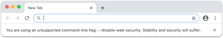 Running Chrome with disabled web security