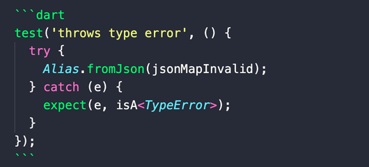 Example of a code block with syntax highlighting