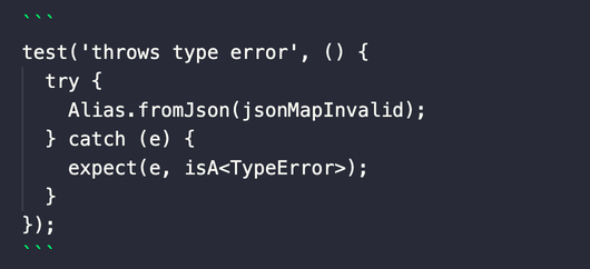 Example of a code block created with three backticks