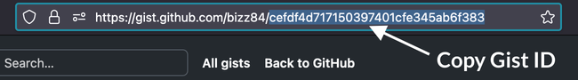 Copy the gist ID from the URL