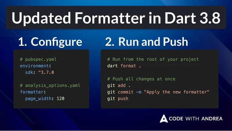 How to Configure the Updated Code Formatter in Dart 3.8