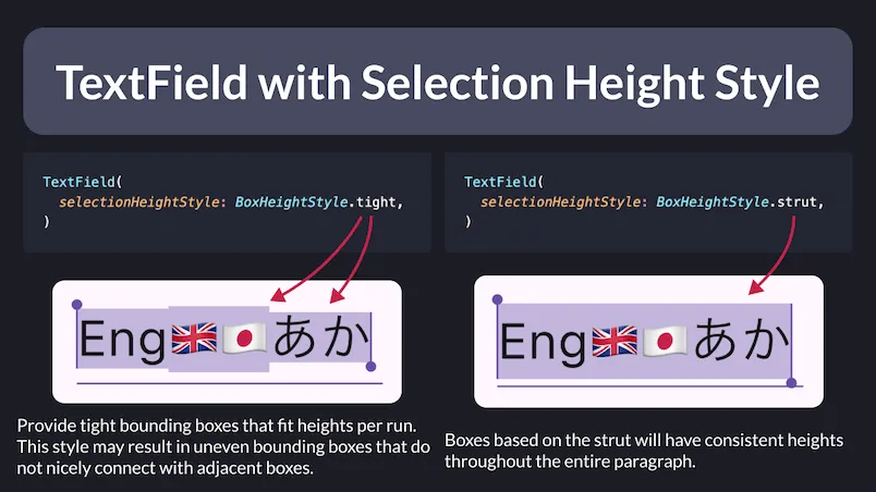 TextField with Selection Height Style