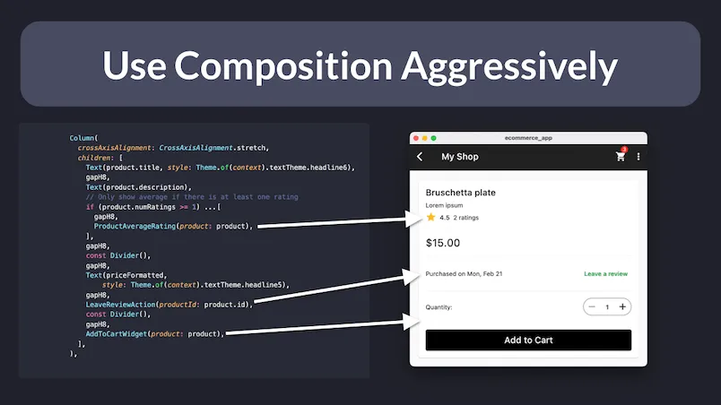 Flutter Tip: Use Composition Aggressively