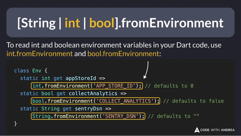 int.fromEnvironment and bool.fromEnvironment