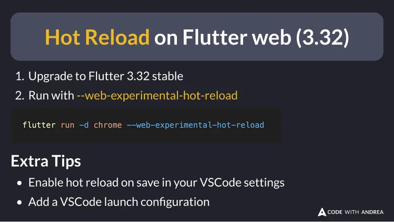 Hot Reload on Flutter web (3.32)