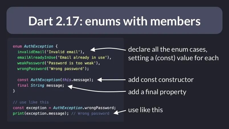 How to Use Enhanced Enums with Members in Dart 2.17
