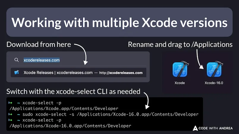 Working with Multiple Xcode Versions