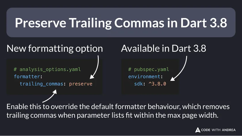Preserve Trailing Commas in Dart 3.8
