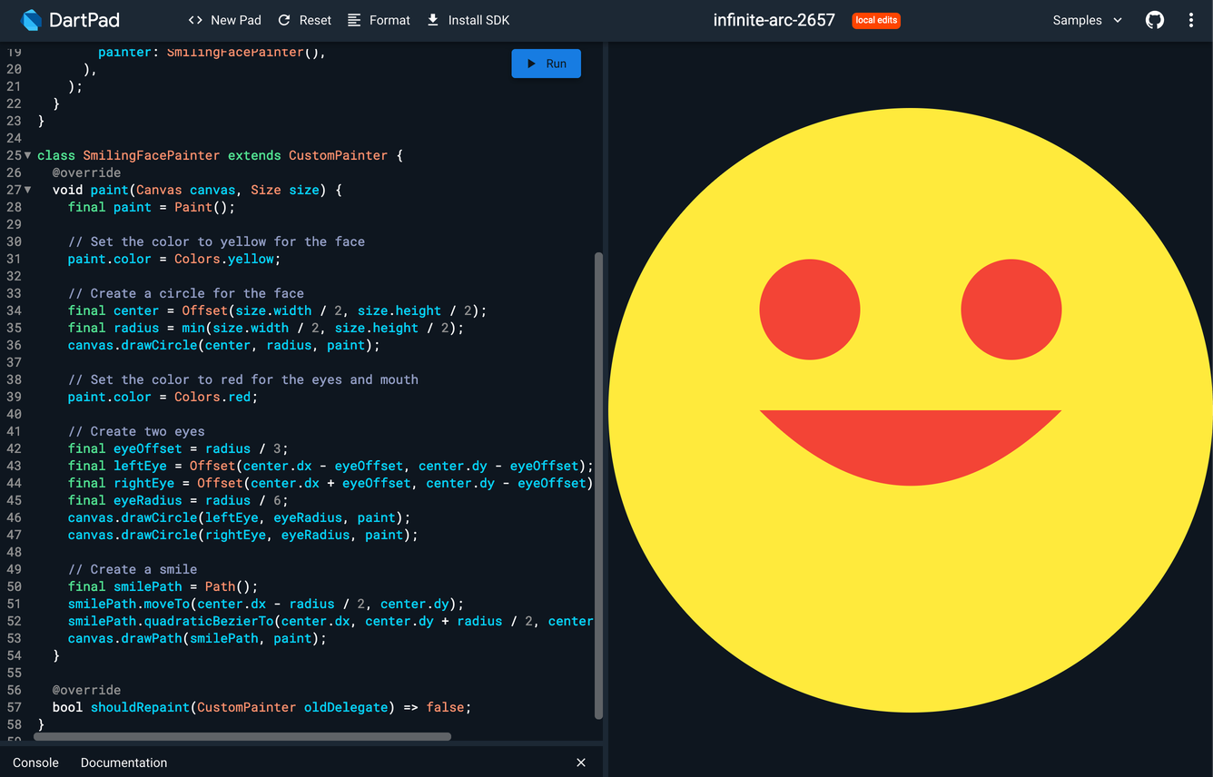 Tweaked CustomPainter code generated by ChatGPT