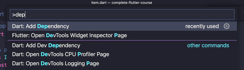 Add a Dart dependency to the pubspec.yaml