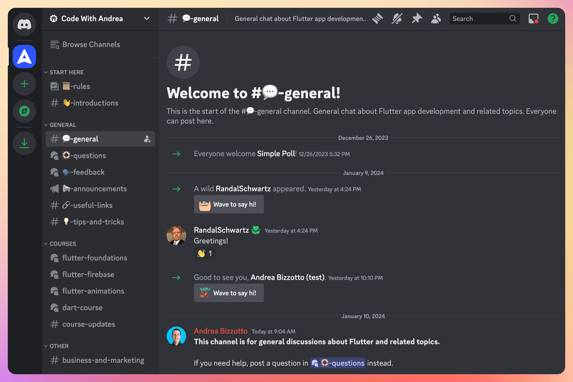 The new Discord server for Code with Andrea
