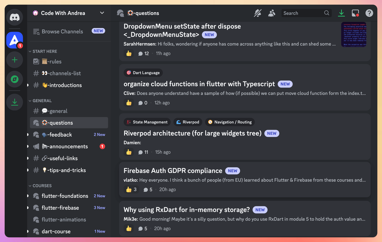 The new Discord server for Code with Andrea