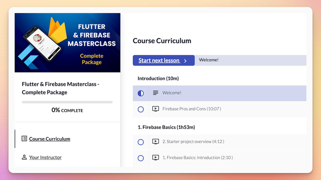 Flutter & Firebase: course preview