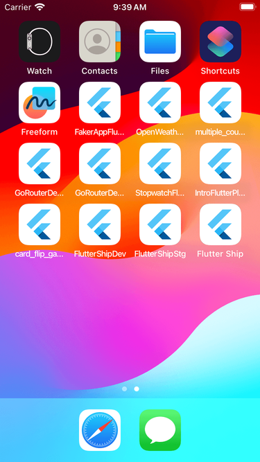 Every Flutter developer's iOS home screen