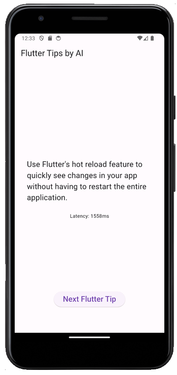 Preview of the Flutter tips app