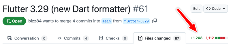 PR with 1200+ changes (25% of the total line count) on my Flutter Tips app
