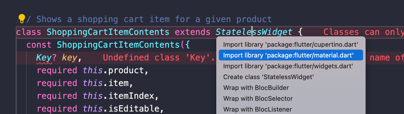 Quick Fix example: import a file