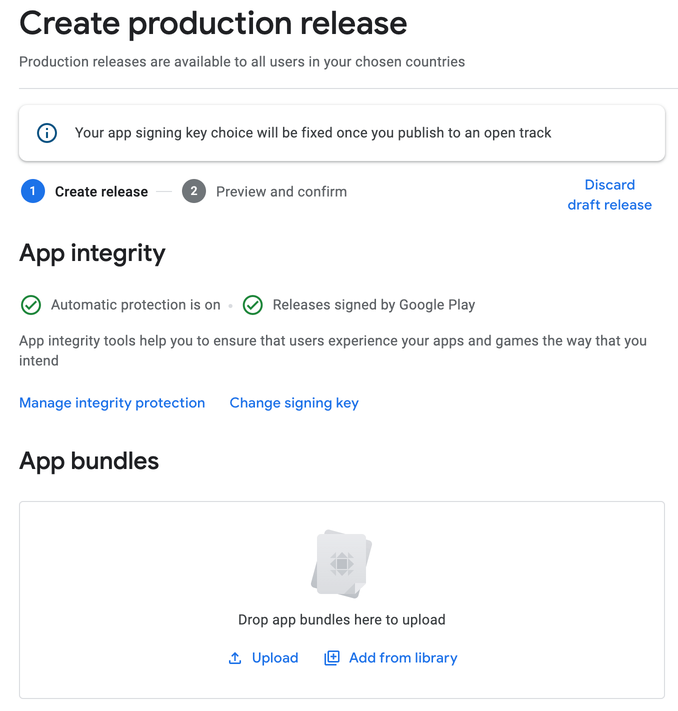 Create production release