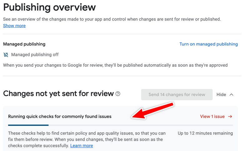 Running quick checks for commonly found issues