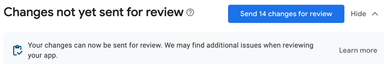 Changes not yet sent for review