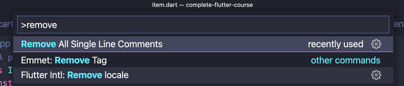 Removing all single line comments with the Remove Comments extension
