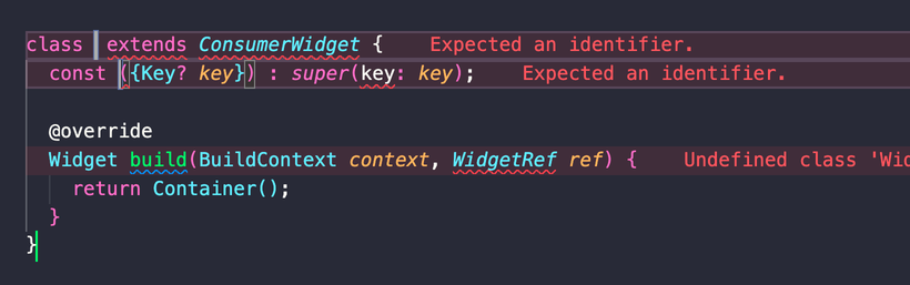 Generated ConsumerWidget boilerplate
