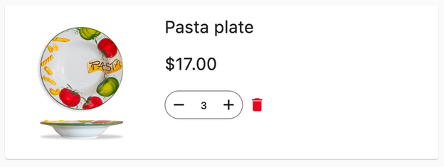 A shopping cart item widget