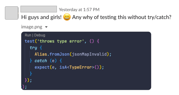 Example question with a code screenshot