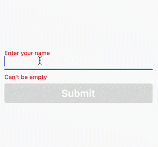 TextField validation on the fly