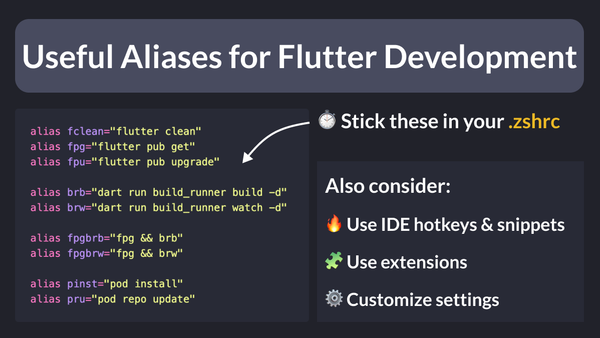 Useful aliases for Flutter app development