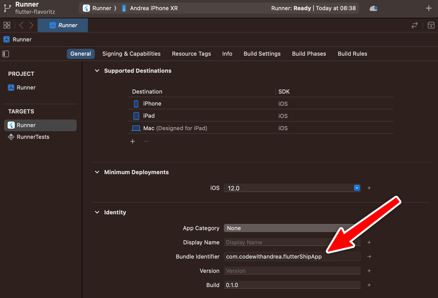 Where to find the Bundle Identifier in Xcode